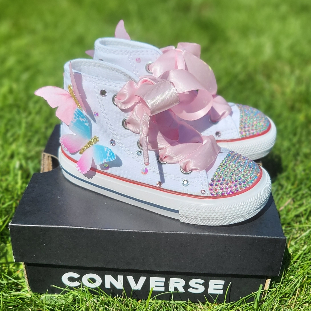 Custom Butterfly Converse Bling Shoe. More sizes available!